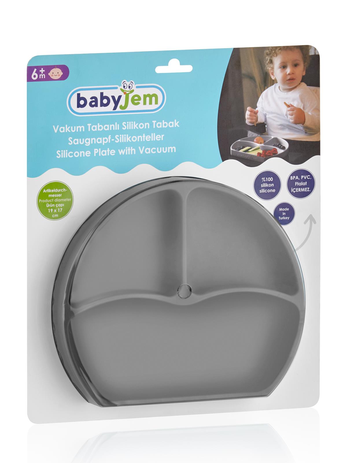 Babyjem Silikon Tabak - Gri