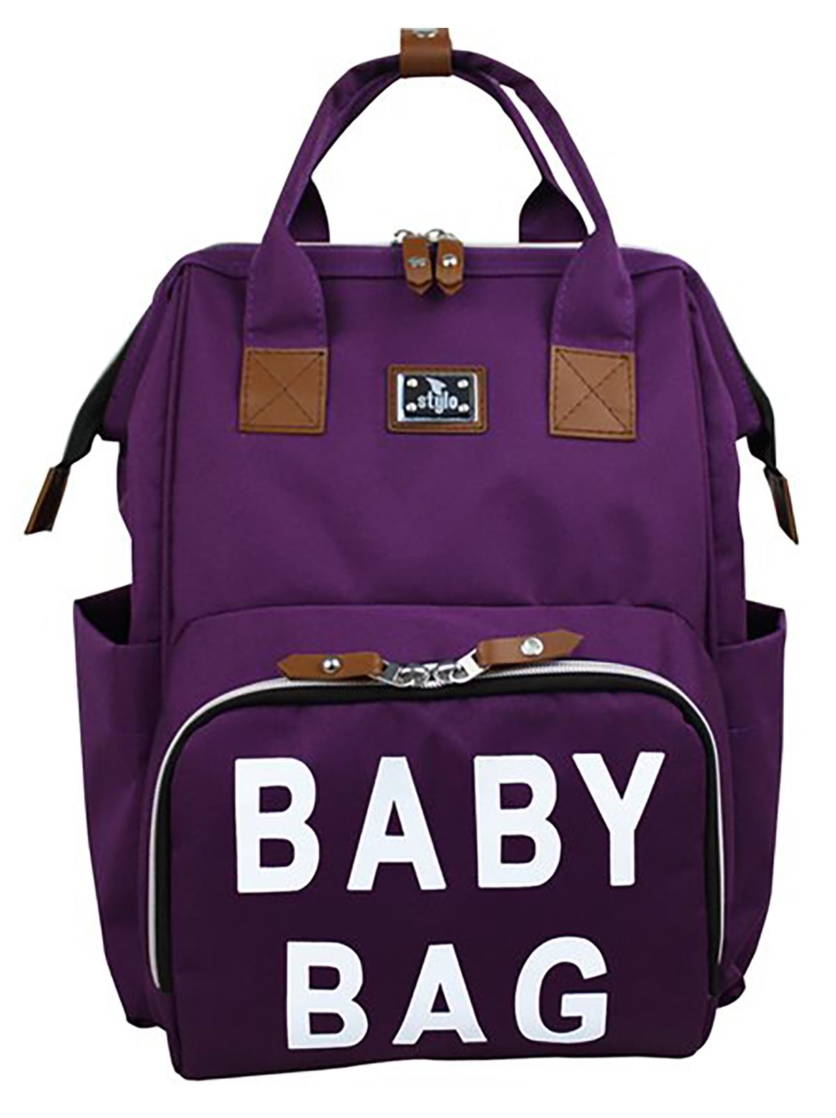 Stylo Çanta  Roma Baby Bag Anne Bebek Bakım Sırt Çantası - Lila