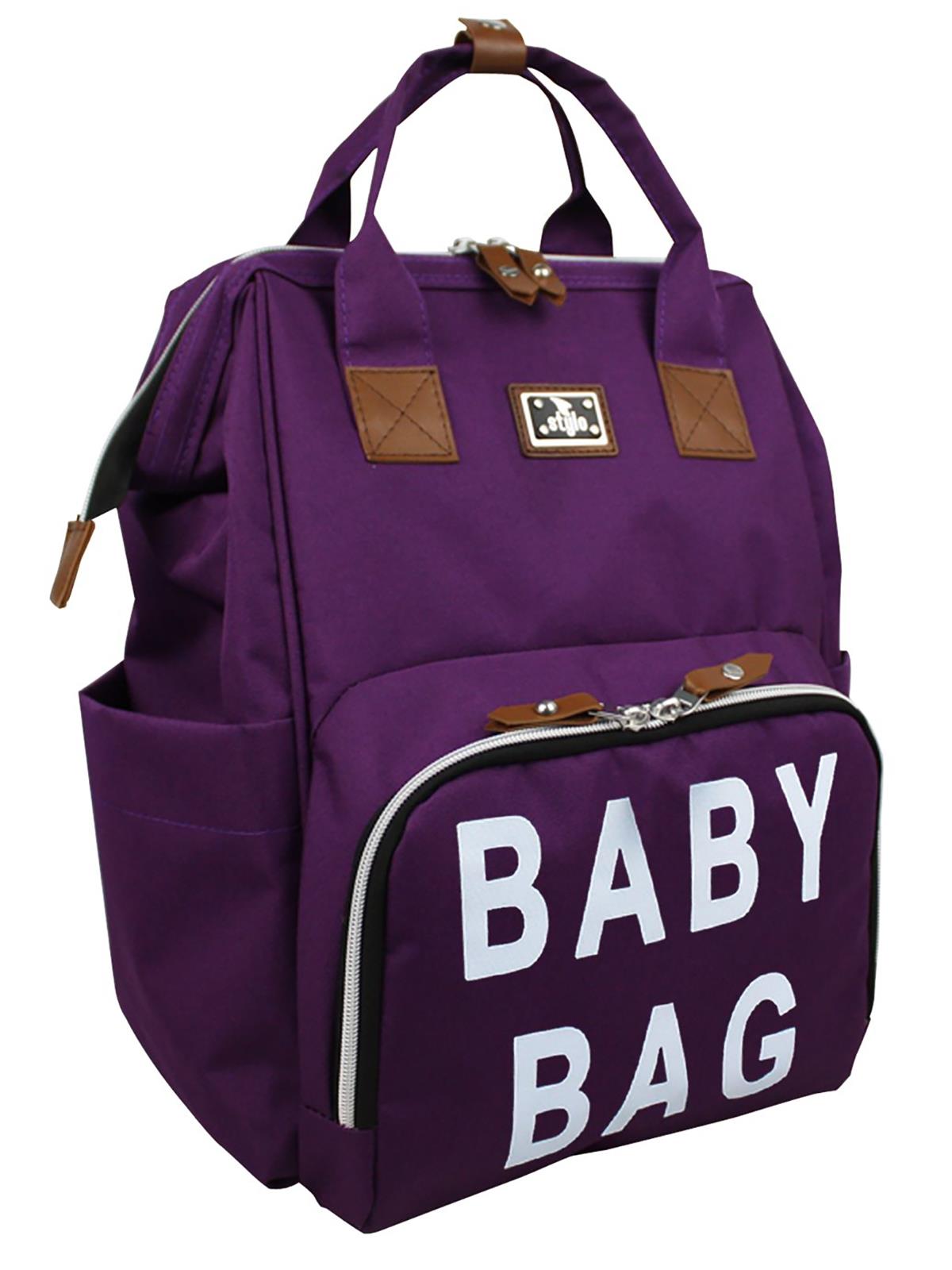 Stylo Çanta  Roma Baby Bag Anne Bebek Bakım Sırt Çantası - Lila