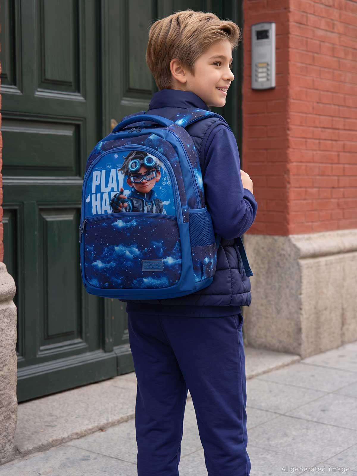 Startech Spor North Bag  Play Hard Blue Okul Çantası