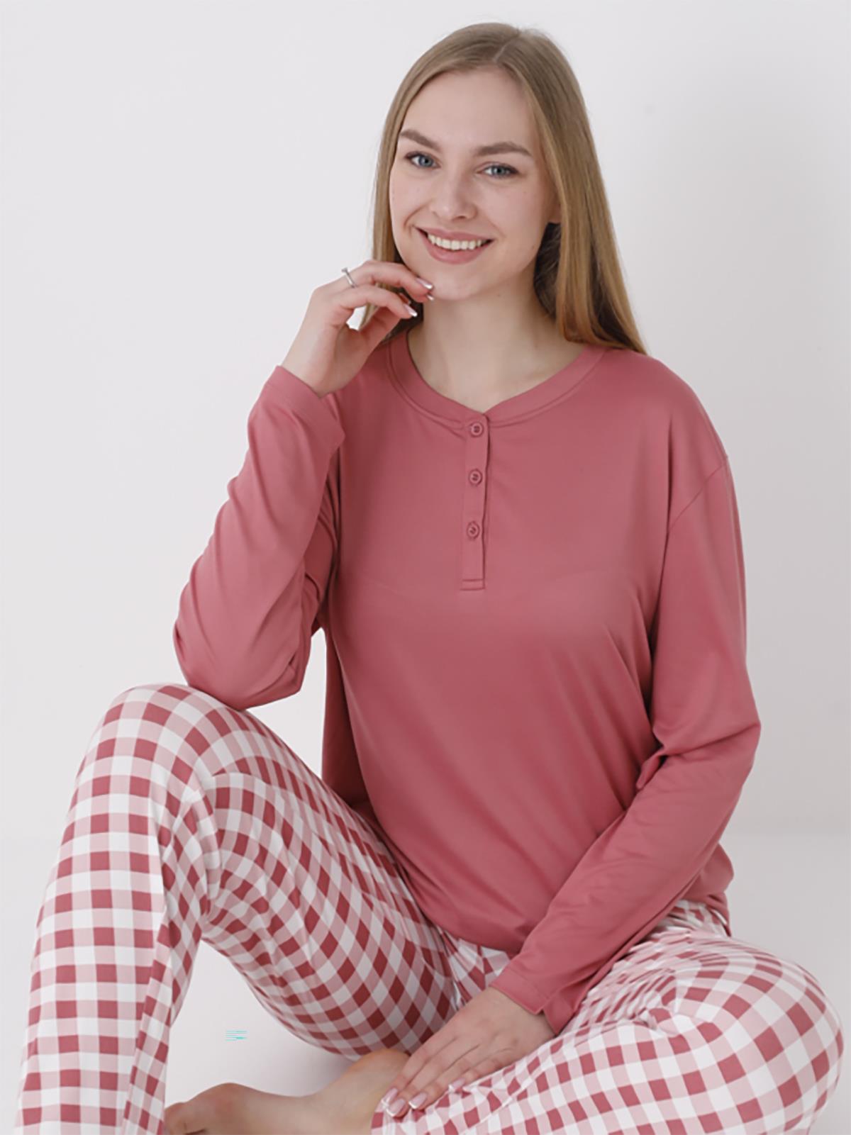 Dofi Kadın Patlı S-XL Pijama Takımı - Turuncu