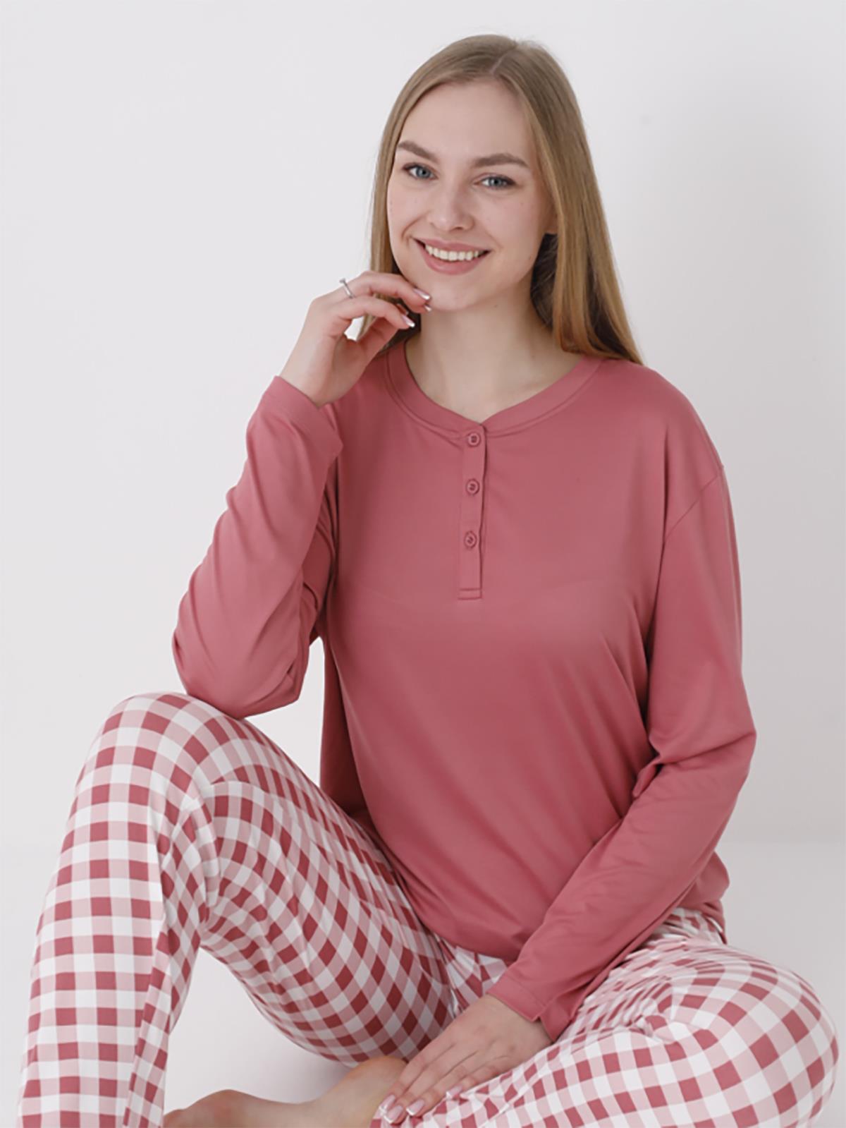 Dofi Kadın Patlı S-XL Pijama Takımı - Turuncu