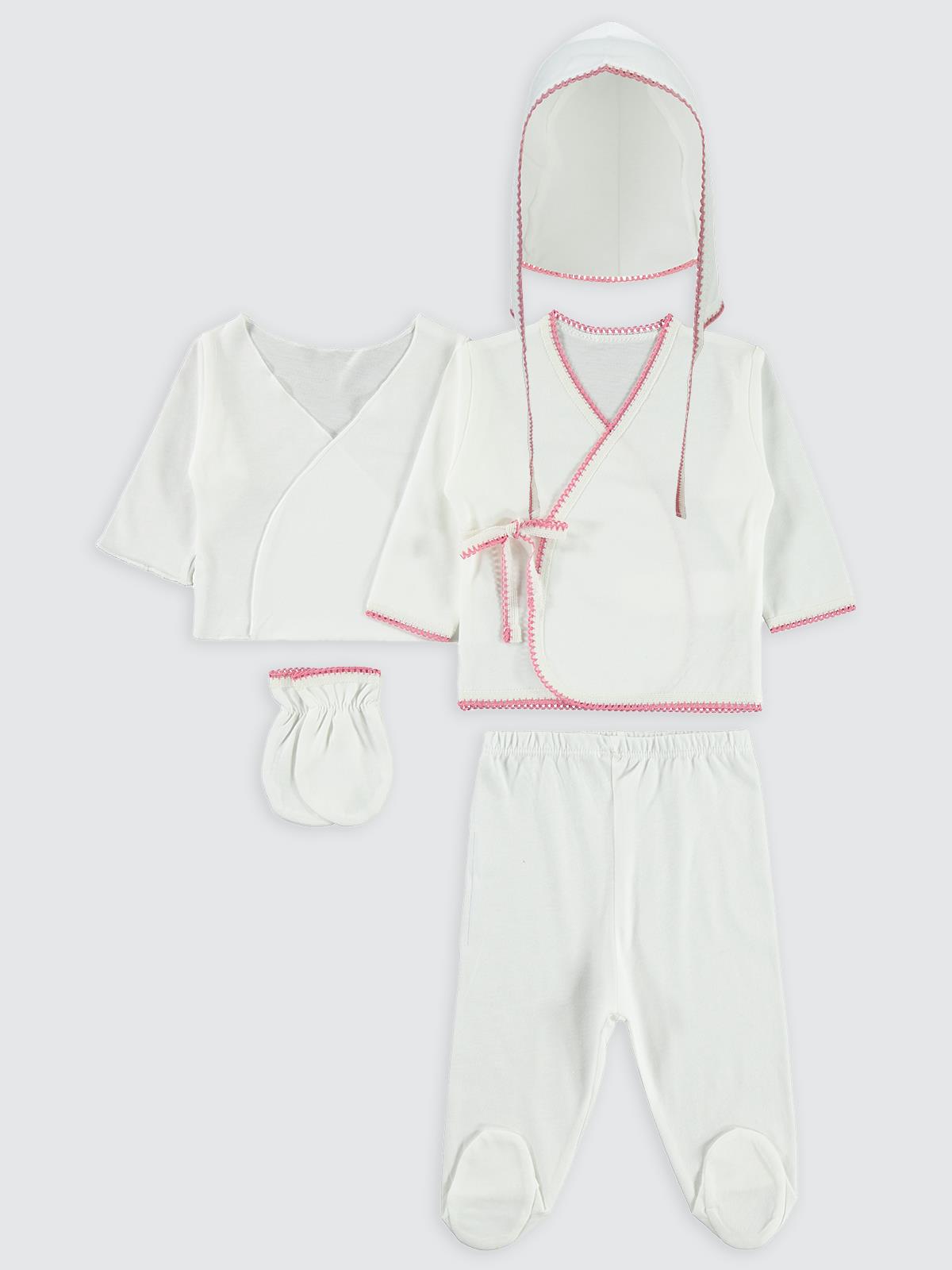 Civil Baby ya Renkli Dantelli  Unisex Acil Bakım Seti - Pembe