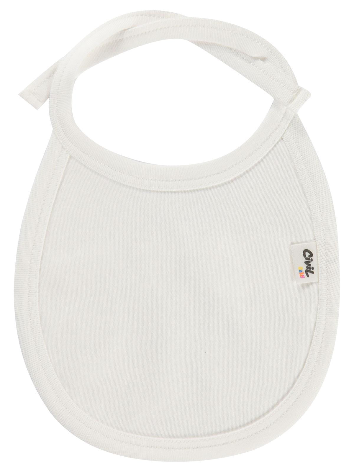 Civil Baby İnterlok Arkadan Bağlamalı Unisex Mama Önlük - Ekru