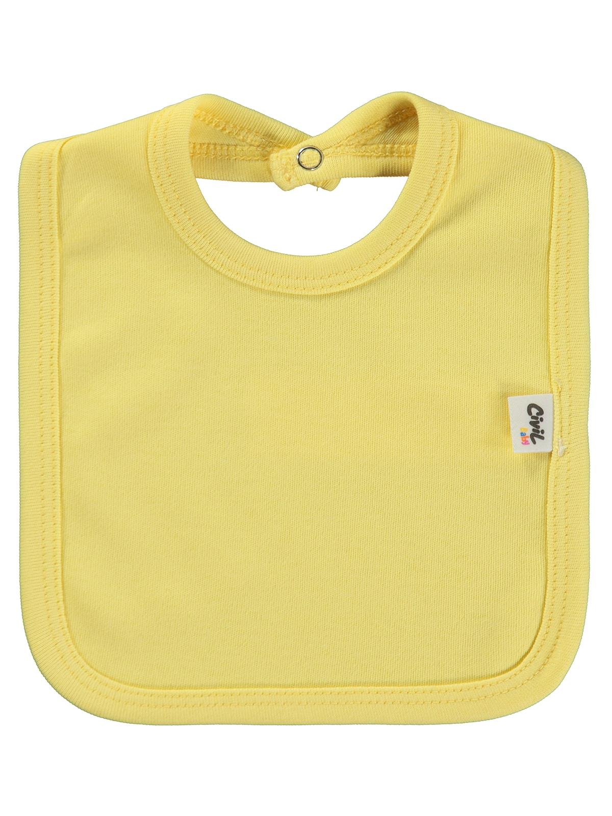 Civil Baby Arkadan Çıtçıtlı Unisex Mama Önlük - Sarı