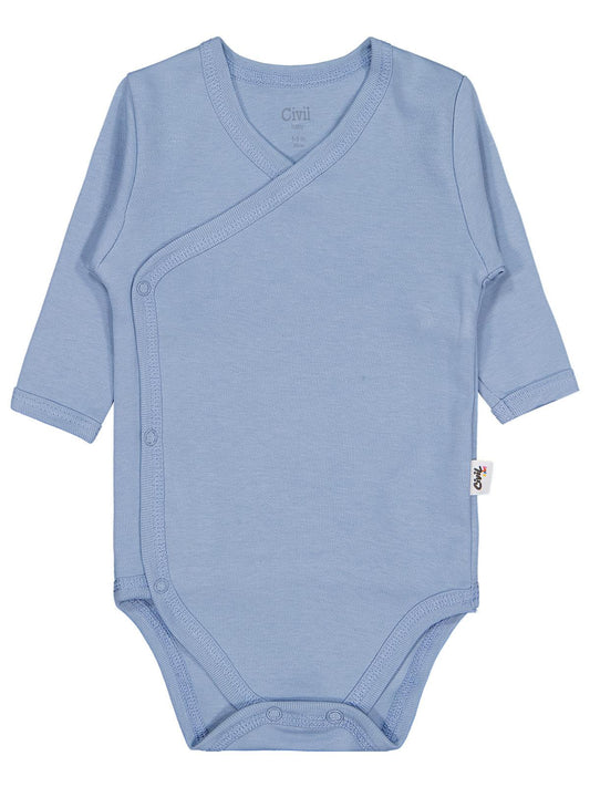 Civil Baby Renkli Kumaş 1-6 Ay Unisex Zıbın Badi - Mavi