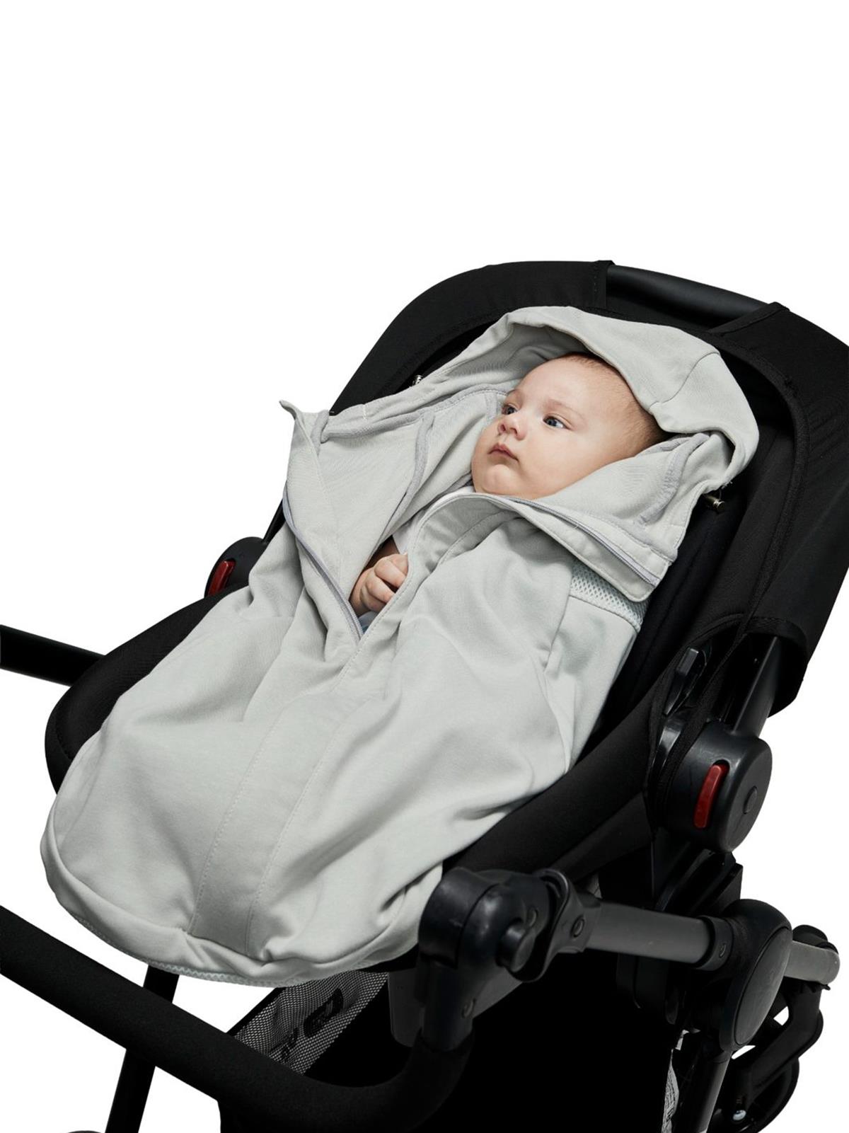Ubeybi 4 Mevsim Bebek Arabası ve Ana Kucağı %100 Pamuklu Tulum (Footmuff) 0-12 Ay - Gri