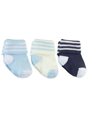 Civil Baby Erkek Bebek 3'lü Çorap Set 0-6 Ay