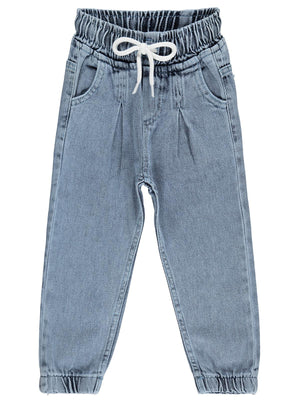 Civil Girls Kız Çocuk Jogger Pantolon | Kot | Okul Kreş ve Günlük Kullanım - Mavi