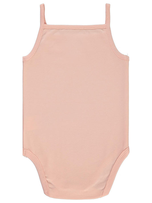 Civil Baby Penye İp Askılı Dantelli 3-9 Ay Kız Çıtçıtlı Badi - Pudra