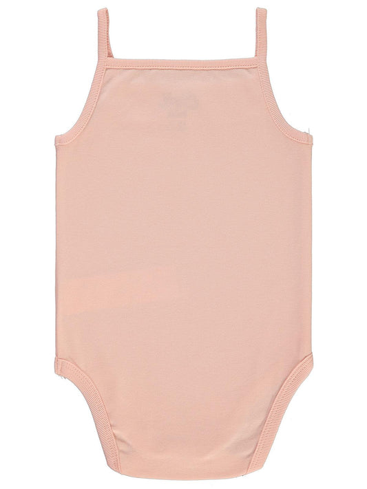 Civil Baby Penye İp Askılı Dantelli 3-9 Ay Kız Çıtçıtlı Badi - Pudra
