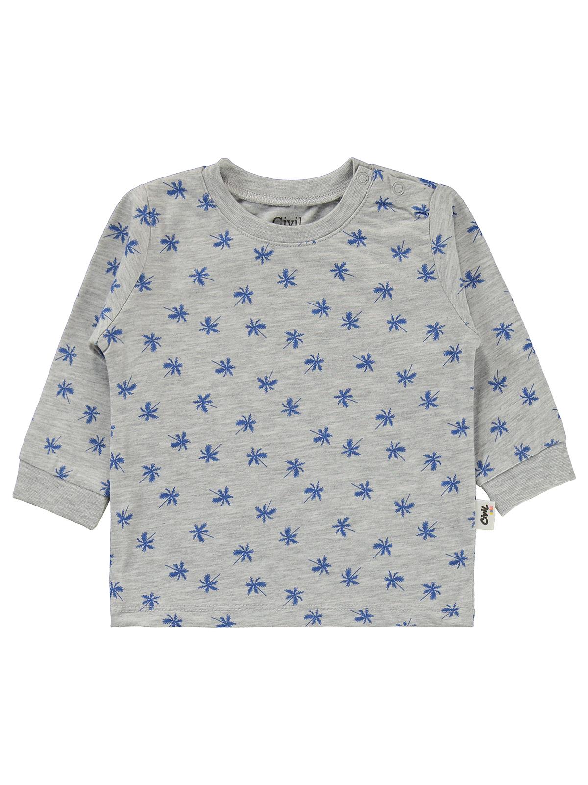 Civil Baby Palmiye Emprime 6-18 Ay Erkek Pijama Takım - Gri