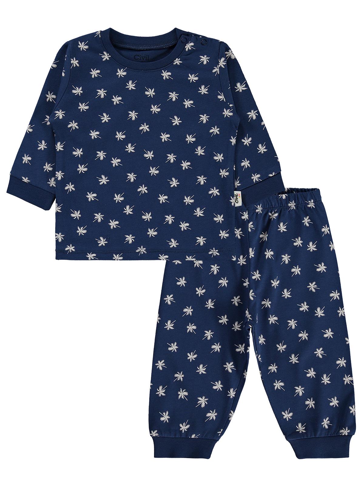 Civil Baby Palmiye Emprime 6-18 Ay Erkek Pijama Takım - Gri