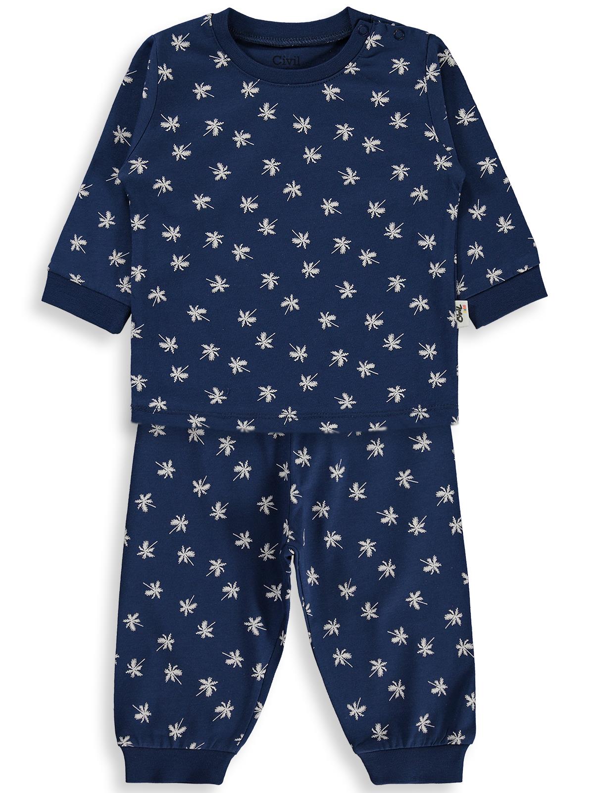Civil Baby Palmiye Emprime 6-18 Ay Erkek Pijama Takım - Gri