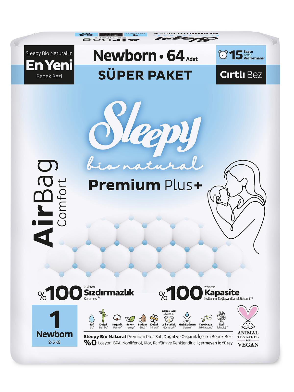 Sleepy Bio Aırbag Süper Nborn 64 adet