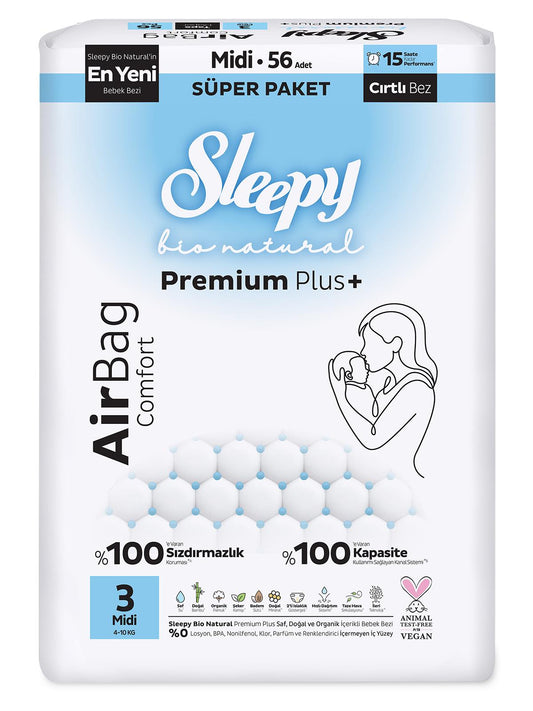 Sleepy Bio Natural Airbag Bebek Bezi 3 Numara Mdi 56 Adet