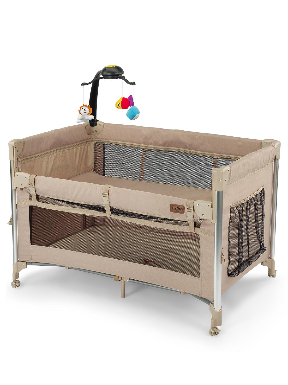 Baby2Go Luna Otomatik Anne Yanı Oyun Parkı 70x110 Cm - Bej