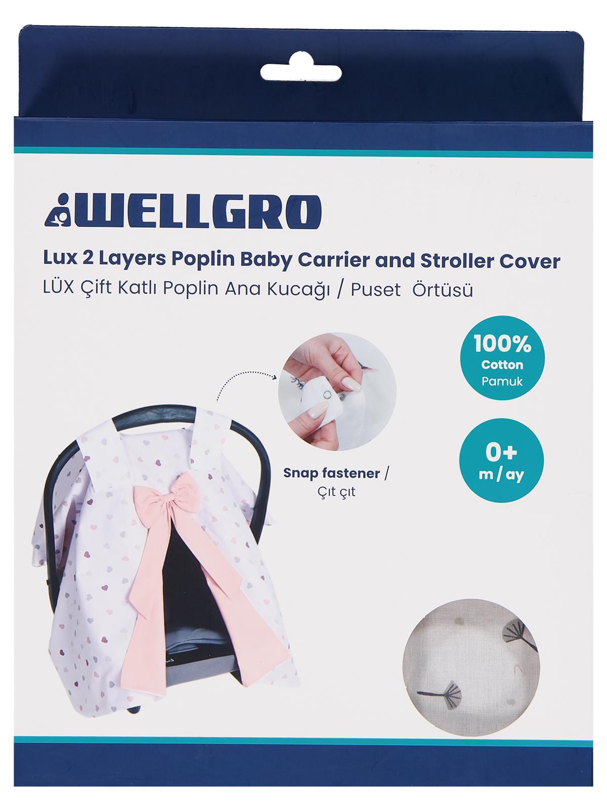 Wellgro Lüks Çift Katlı Poplin Puset Örtüsü - Bej
