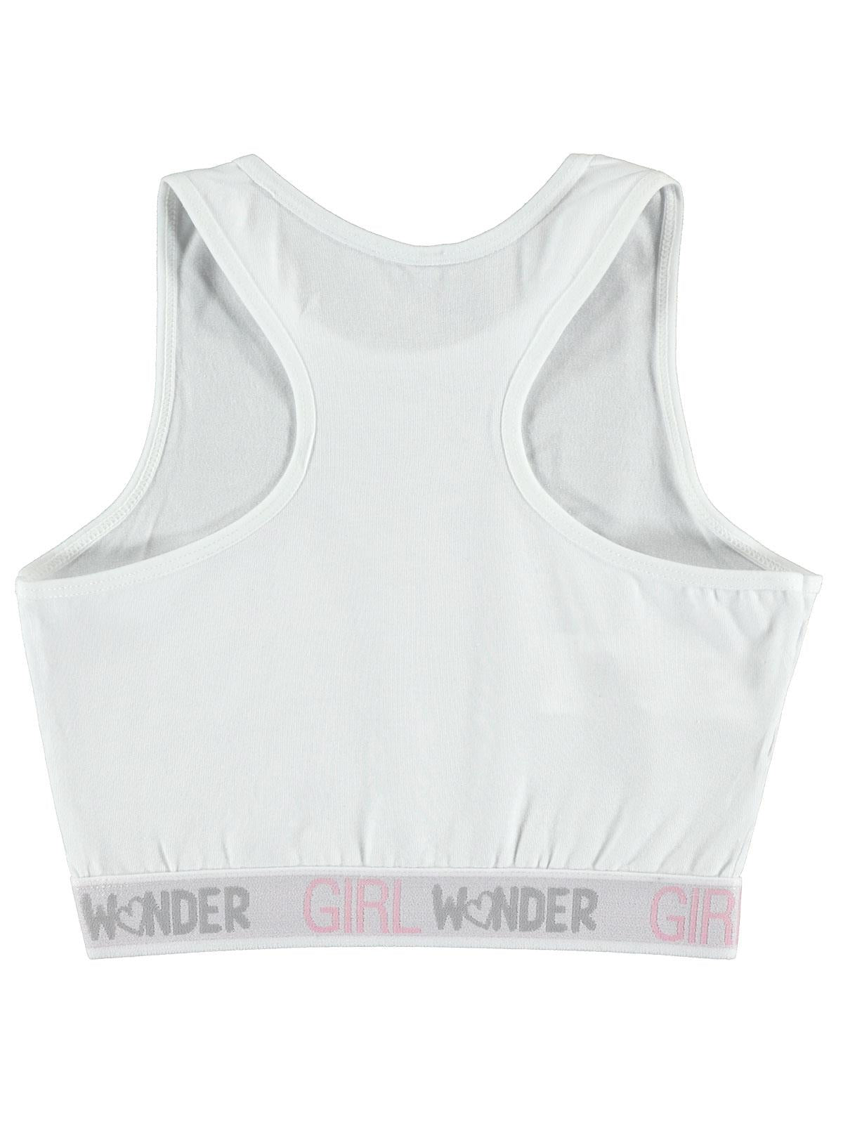 Civil Girl Wonder Baskı 8-12 Yaş Büstiyer - Beyaz