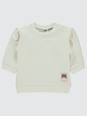 Civil Baby Basic Arma Etiketli 6-18 Ay Sweatshirt - Ekru