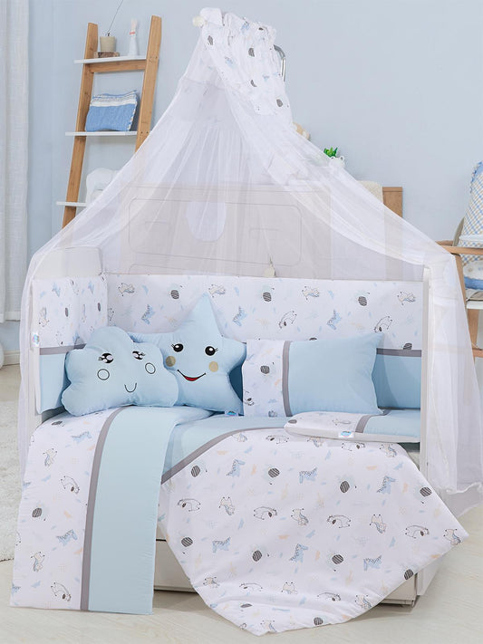 Aras Bebe Safari Uyku Seti 70x130 - Mavi