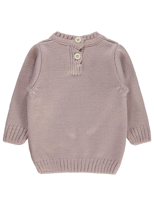 Civil Baby C Nakışlı Düz 6-18 Ay Kazak - Pudra