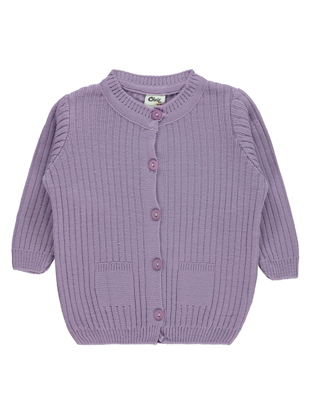 Civil Baby Basic Fitilli 6-18 Ay Hırka - Lila