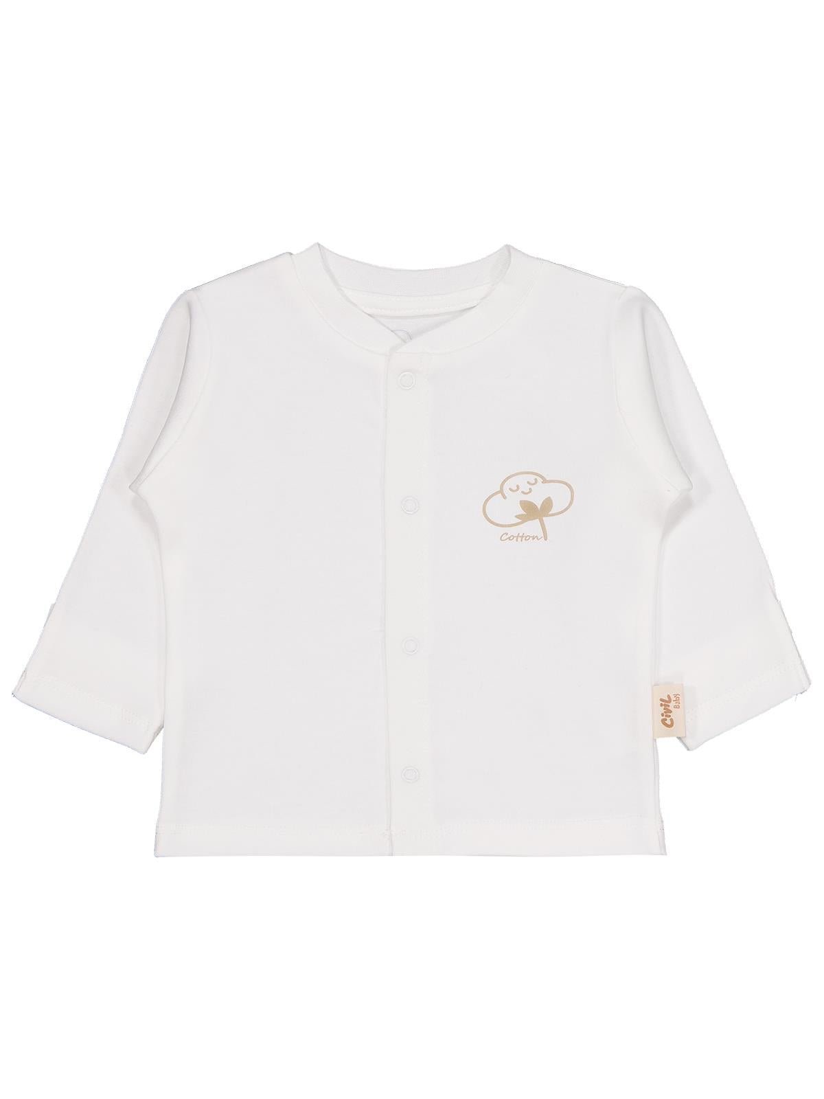 Civil Baby Organik Pamuklu 0-6 Ay Bebe Pijama Takımı - Ekru