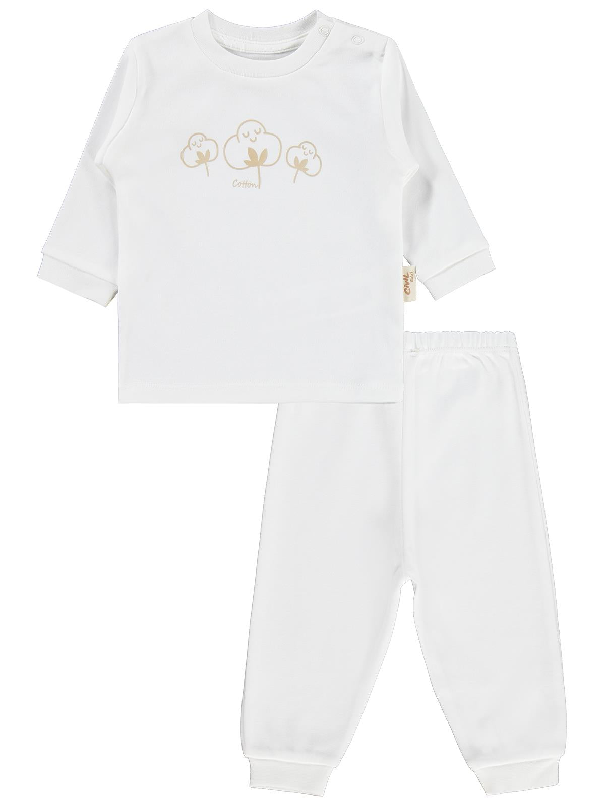 Civil Baby Organic Pamuklu Omuzdan Patlı 1-9 Ay Pijama Takımı - Pembe