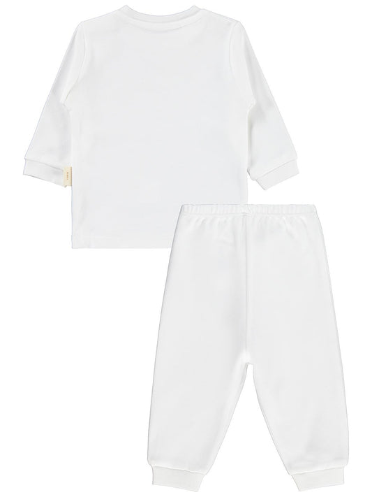Civil Baby Organic Pamuklu Omuzdan Patlı 1-9 Ay Pijama Takımı - Ekru
