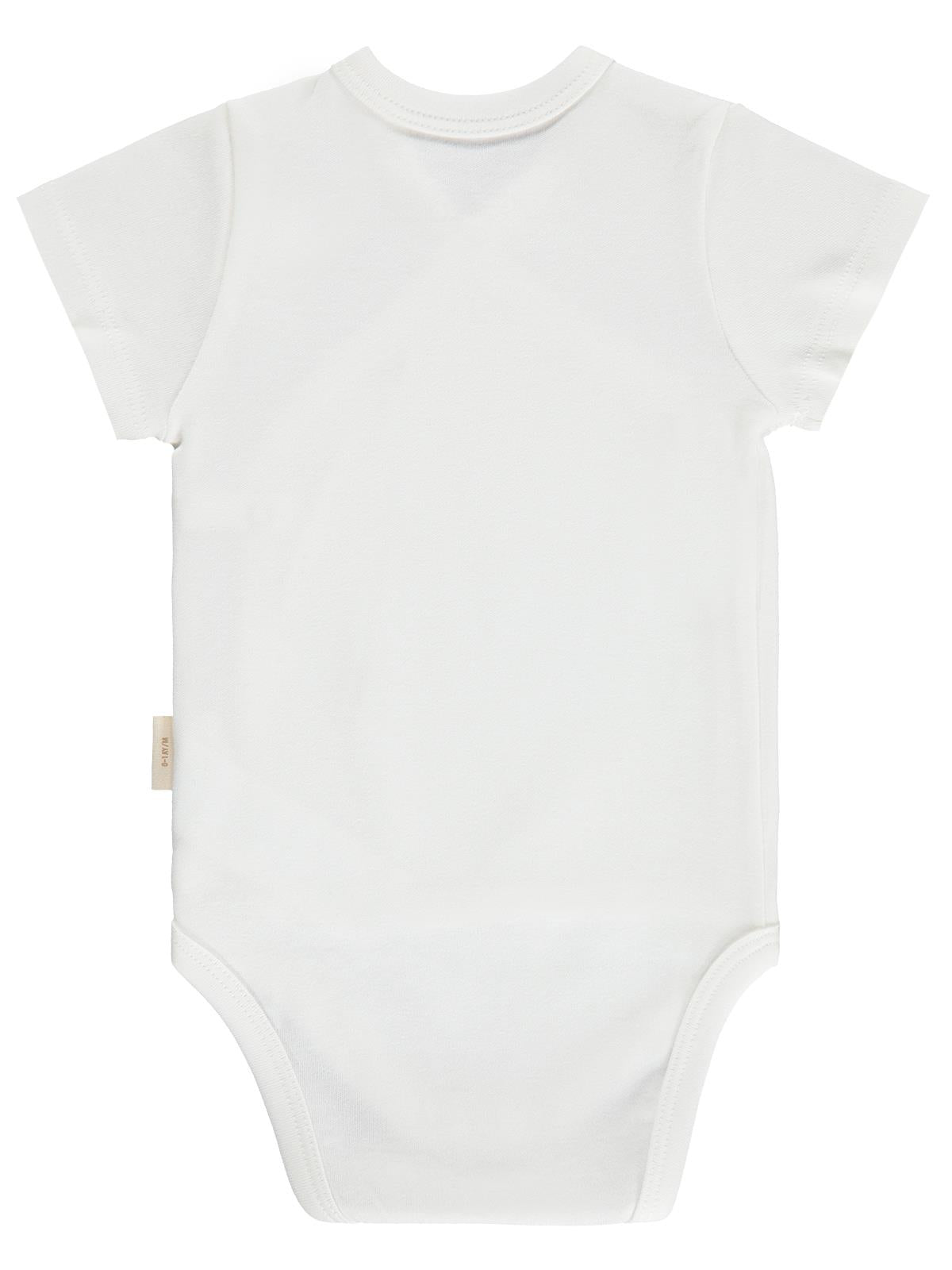 Civil Baby Organik Pamuklu Kruvaze 0-3 Ay Çıtçıtlı Badi - Ekru