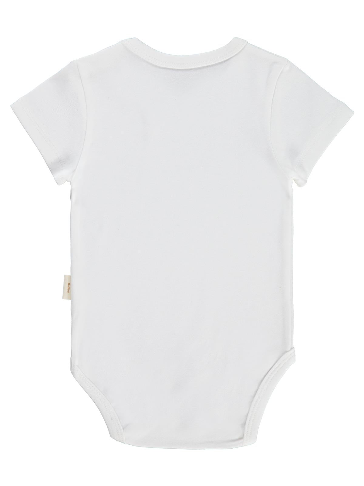 Civil Baby Organik Pamuklu K Kol 0-18 Ay Çıtçıtlı Badi - Ekru