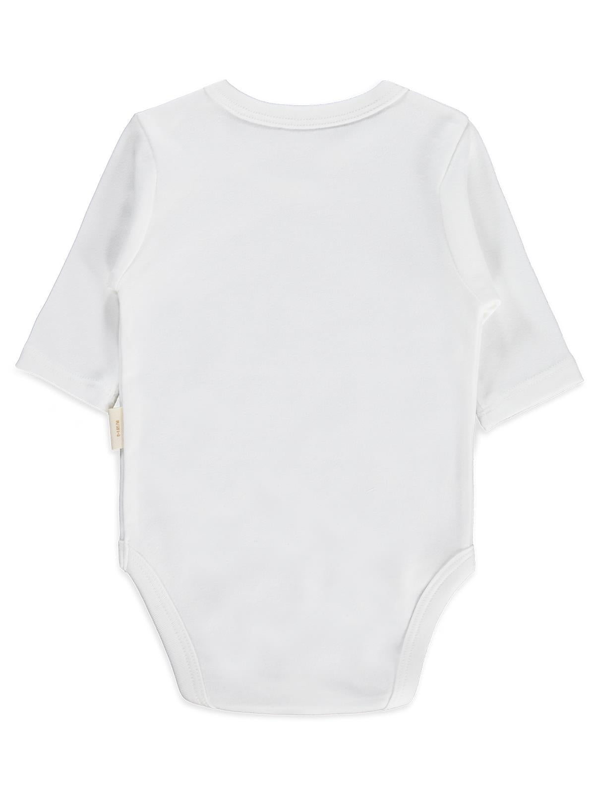 Civil Baby Organik Pamuklu U Kol 0-18 Ay Çıtçıtlı Badi - Mavi