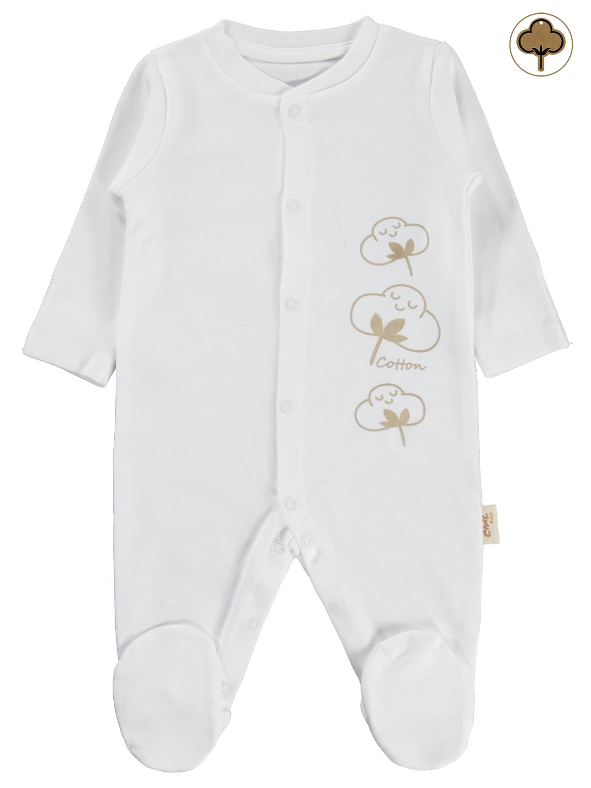 Civil Baby Organik Pamuklu Yenidogan 0-3 Ay Tulum - Mavi