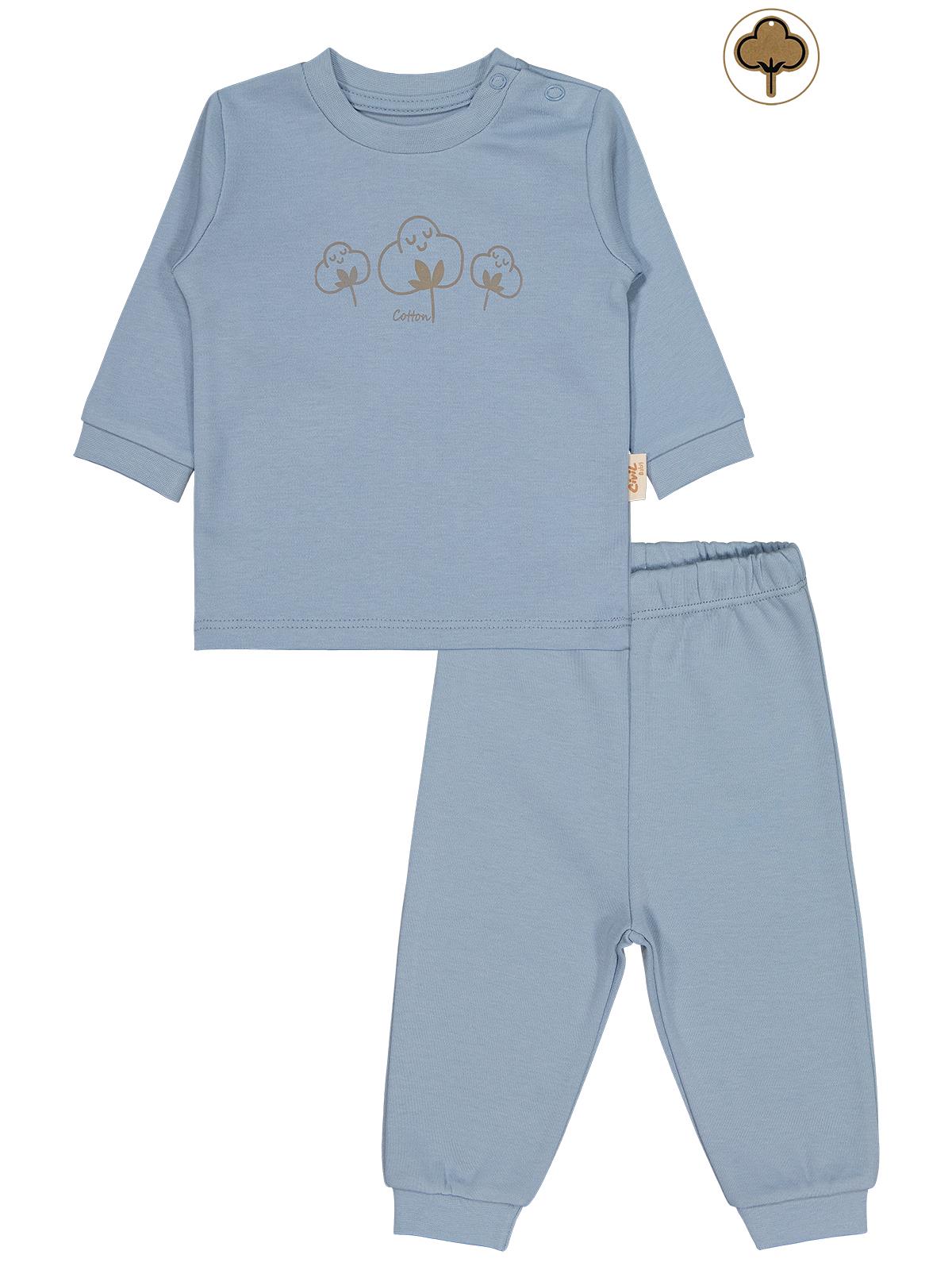 Civil Baby Organic Pamuklu Omuzdan Patlı 1-9 Ay Pijama Takımı - Pembe