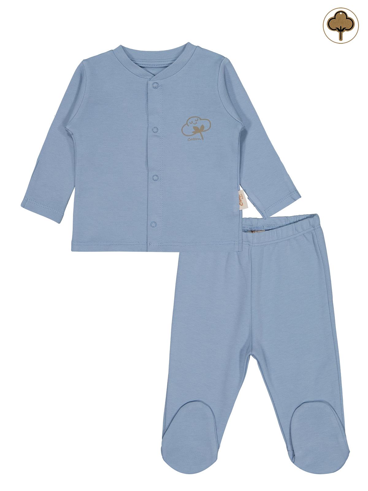 Civil Baby Organik Pamuklu 0-6 Ay Bebe Pijama Takımı - Pembe