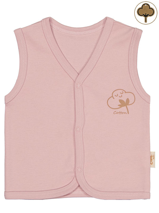 Civil Baby Organik Pamuklu 0-12 Ay Bebe Yelek - Pembe
