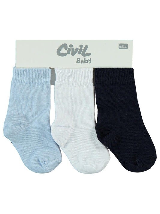 Civil Baby Erkek Bebek 3'lü Çorap Set 6-18 Ay