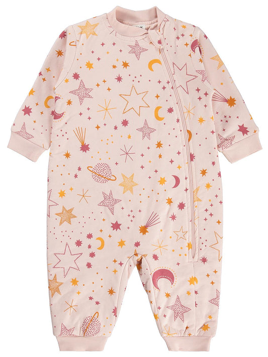 Civil Baby Ay Yıldız Empirme | 1.2 TOG Uyku Tulumu | Süprem | Uzun Kollu Bisiklet Yaka - Pudra