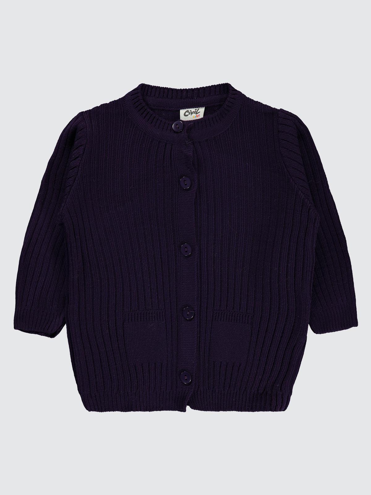Civil Baby Basic Fitilli 6-18 Ay Hırka - Lila