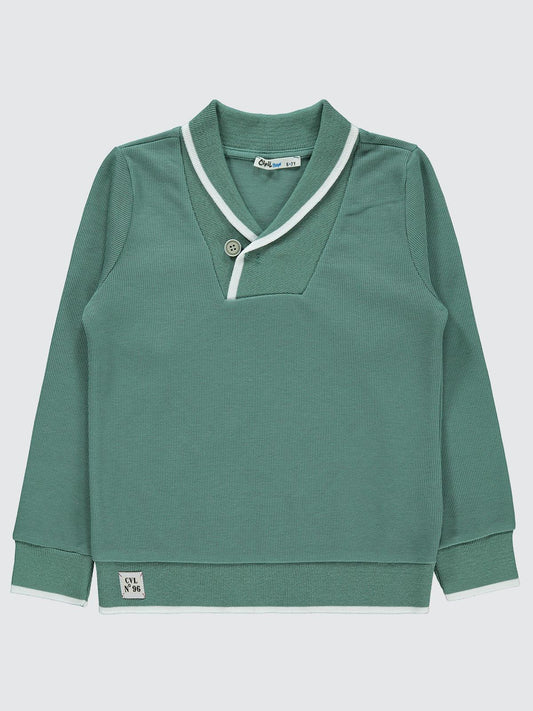 Civil Boys Cvl Etiketli Yakalı 10-13 Yaş Sweatshirt - Haki