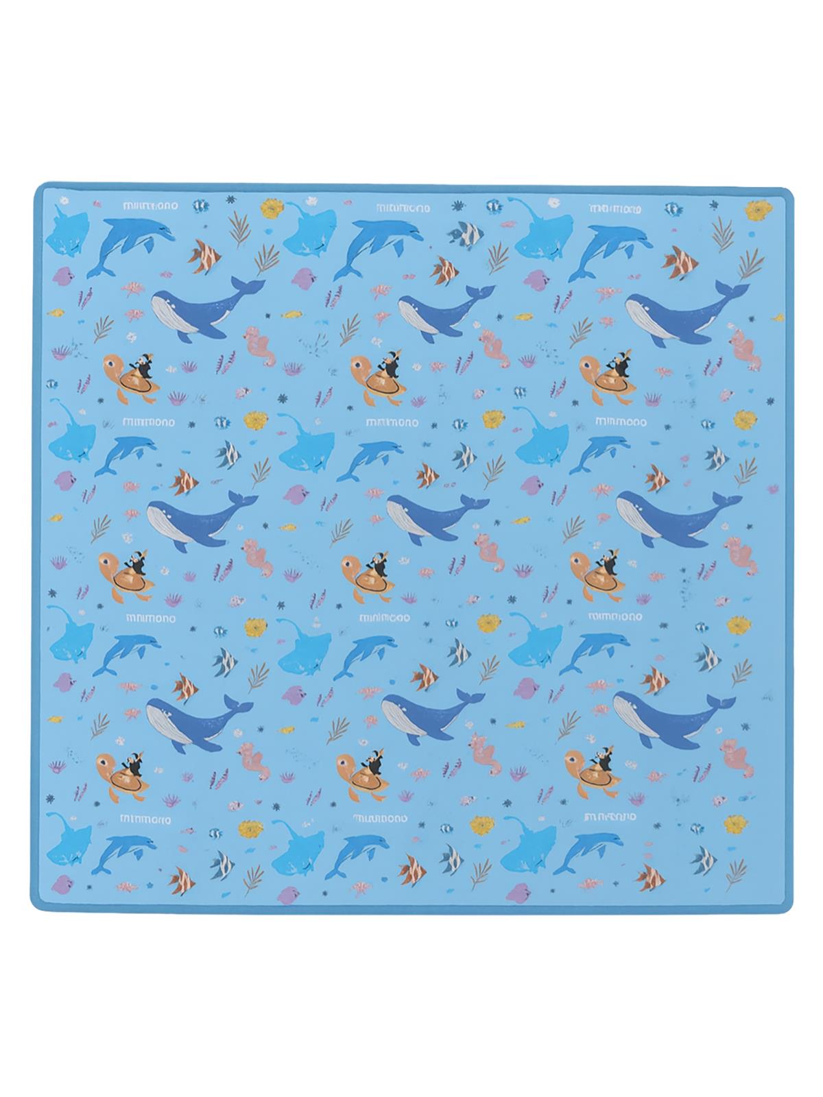 Minimono Mama Sandalyesi Altı ve Aktivite Bakım Örtüsü - Sıvı Geçirmez Kaydırmaz Yıkanabilir - 145x120cm - Mavi