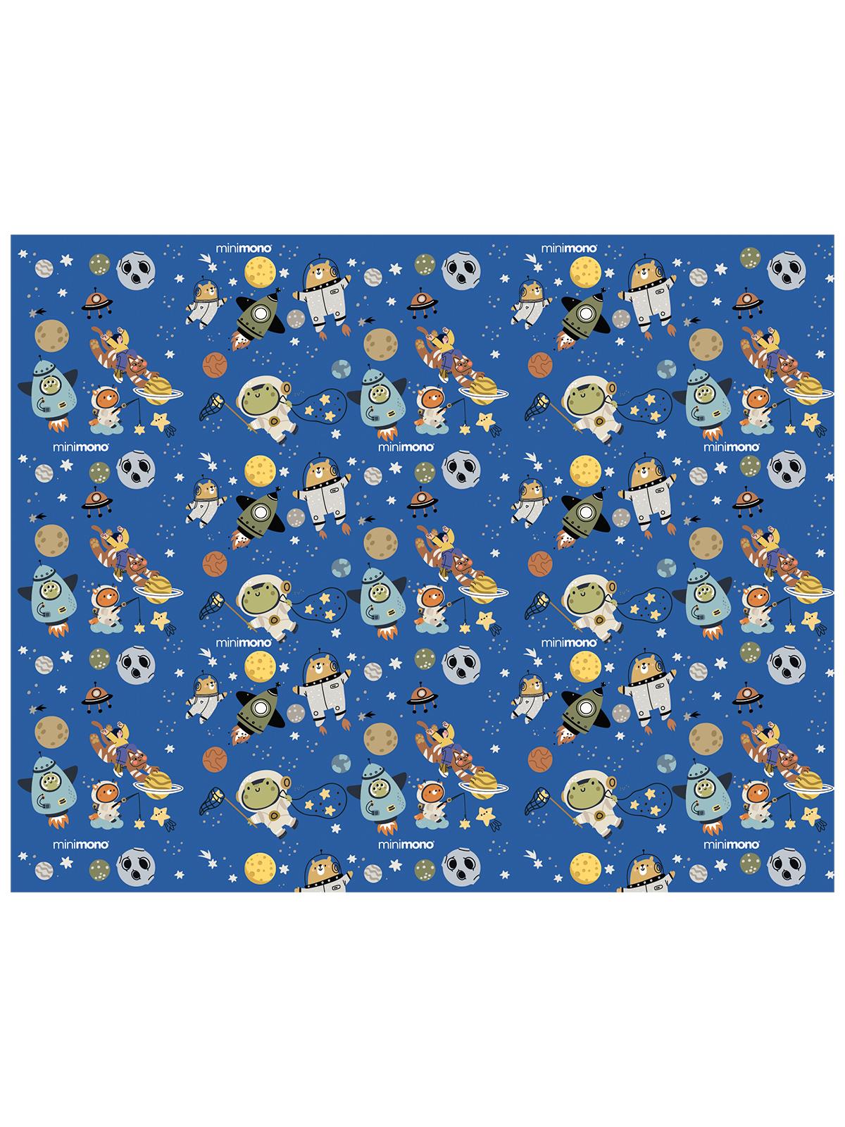 Minimono Mama Sandalyesi Altı ve Aktivite Bakım Örtüsü - Sıvı Geçirmez Kaydırmaz Yıkanabilir - 145x120cm - Mavi