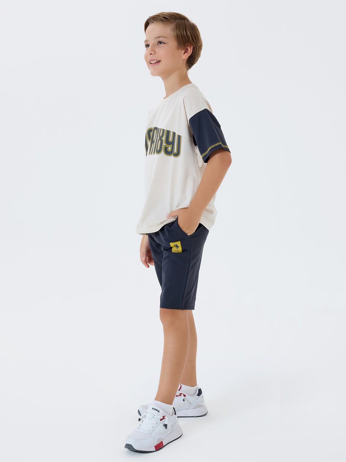 U.S. Polo Assn Kids 4-7 Yaş Takım - Bej