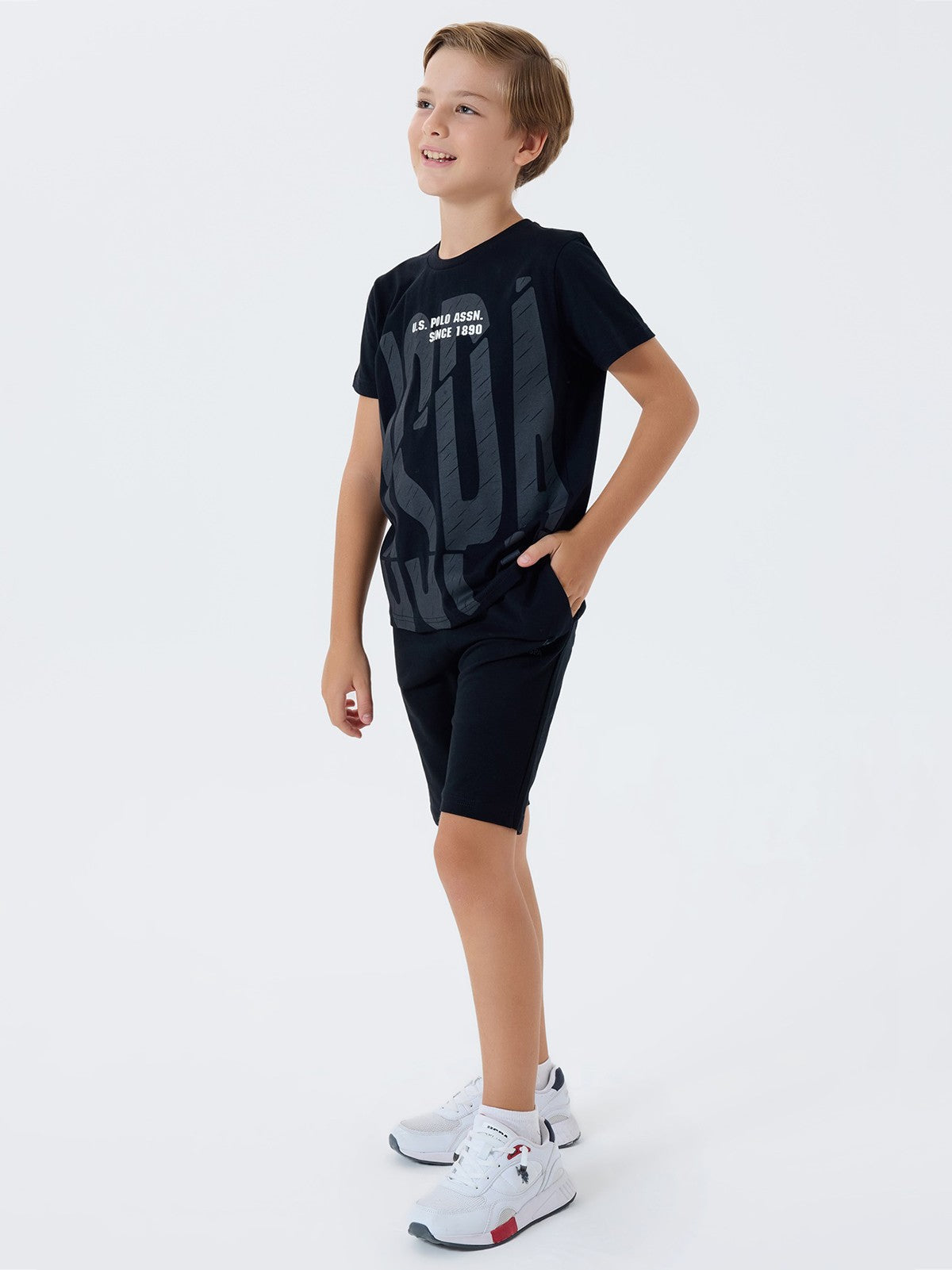 U.S. Polo Assn Kids 4-7 Yaş Takım - Siyah