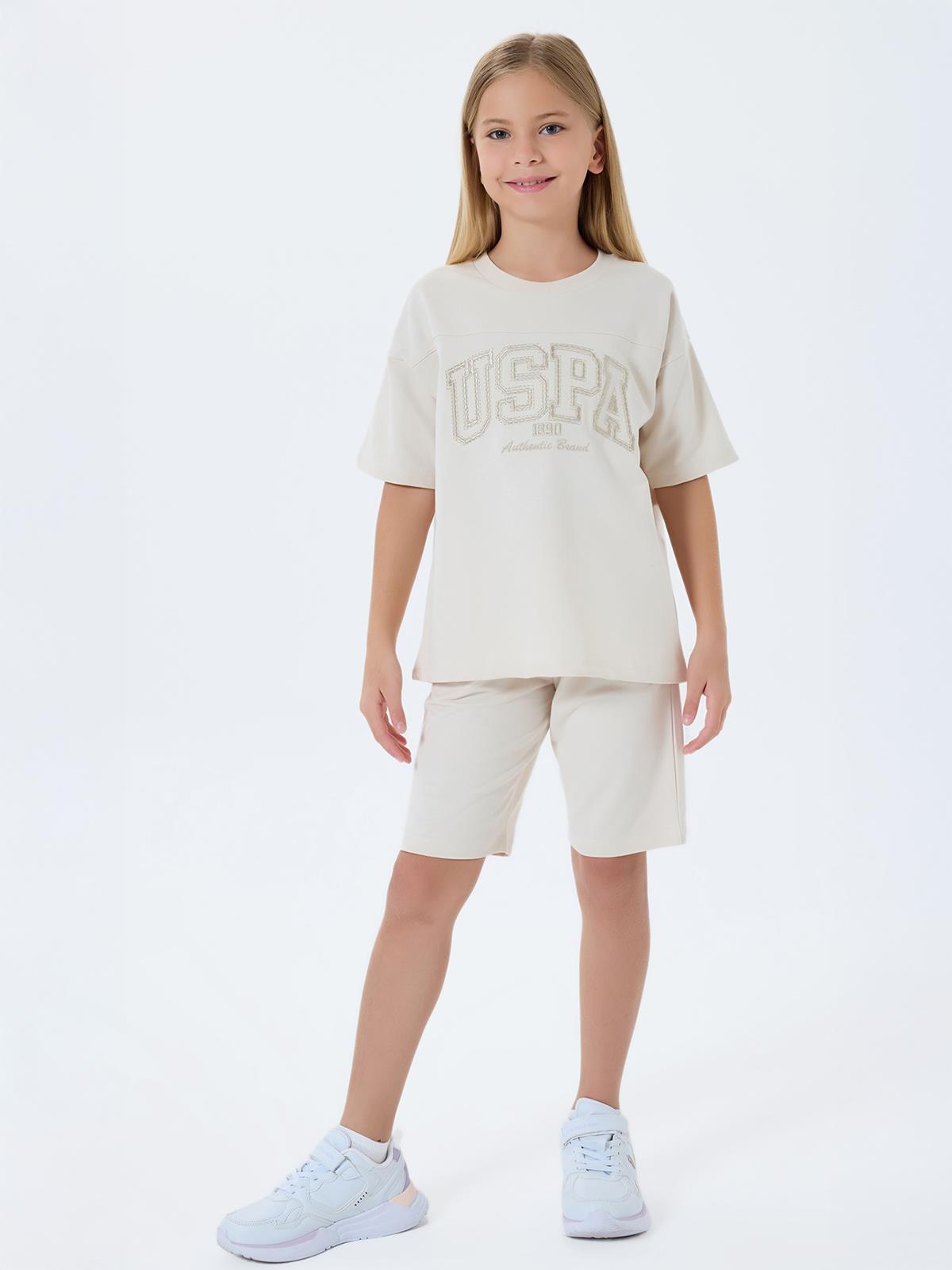U.S. Polo Assn Kids 9-14 Yaş Takım - Bej