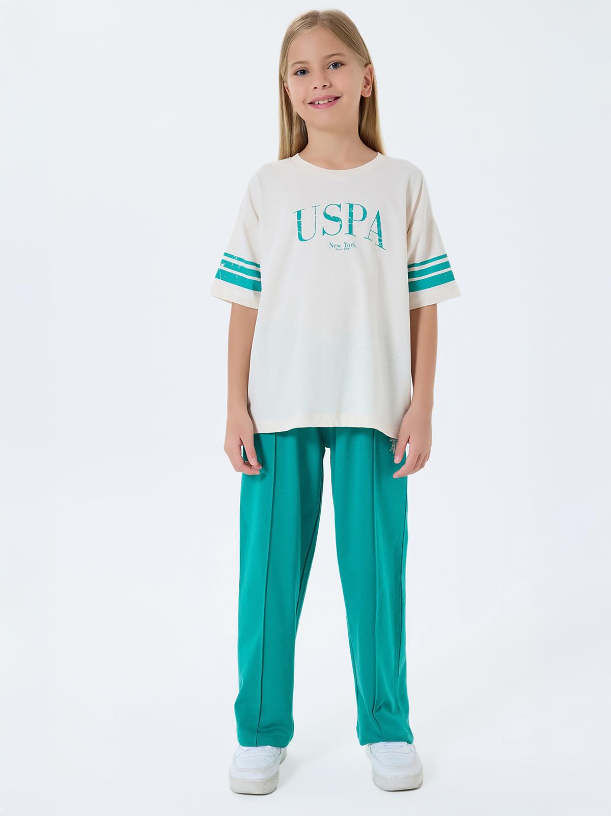 U.S. Polo Assn Kids 9-14 Yaş Takım - Bej