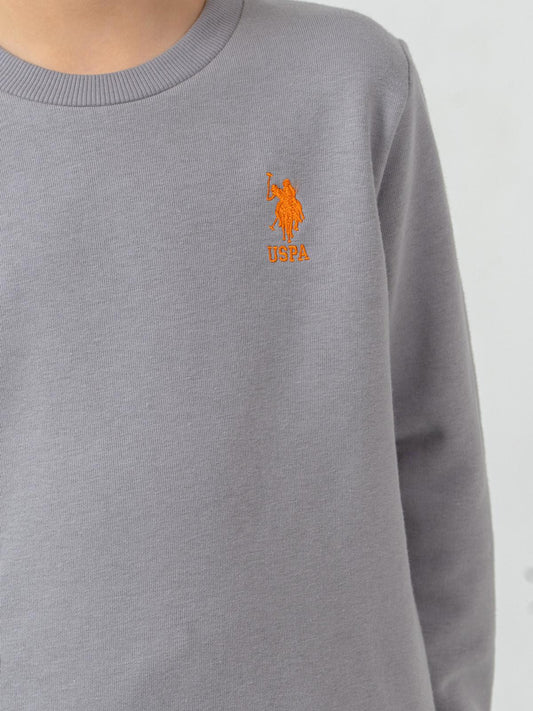 U.S. Polo Assn Kids Eşofman Takımı | 3 İp Şardonsuz -3 İp Şardonsuz | Okul Kreş ve Günlük Kullanım - Gri