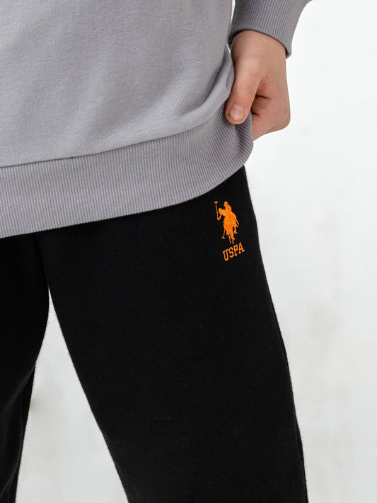 U.S. Polo Assn Kids Eşofman Takımı | 3 İp Şardonsuz -3 İp Şardonsuz | Okul Kreş ve Günlük Kullanım - Gri