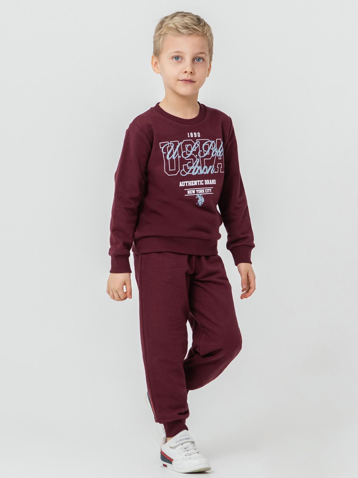U.S. Polo Assn Kids Eşofman Takımı | 3 İp Şardonsuz -3 İp Şardonsuz | Okul Kreş ve Günlük Kullanım - Lila